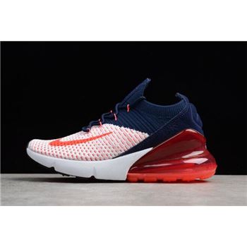 New Nike WMNS Air Max 270 Flyknit Dark Blue/Red-White A01023-106