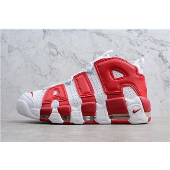 Men's and Women's Nike Air More Uptempo White/Gym Red 414962-100