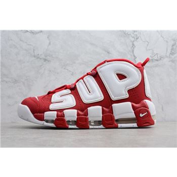 Supreme x Nike Air More Uptempo Red White Men's Shoes 902290-600