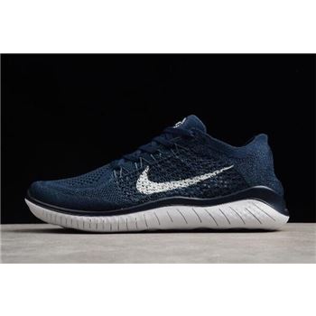 Nike Free Rn Flyknit 2018 Navy Blue/White-Fleet Blue Men's Running Shoes 942838-400