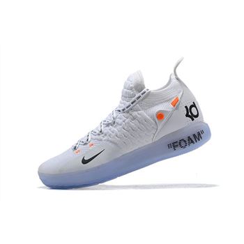 2018 Off-White x Nike KD 11 White Black Orange Basketball Shoes