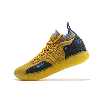 Kevin Durant's Nike KD 11 Yellow/Black-Blue Shoes