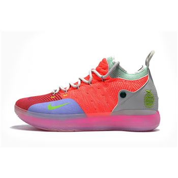 Men's Nike KD 11 Bright Crimson/Orange/Wolf Grey/Chlorine Blue/Pink