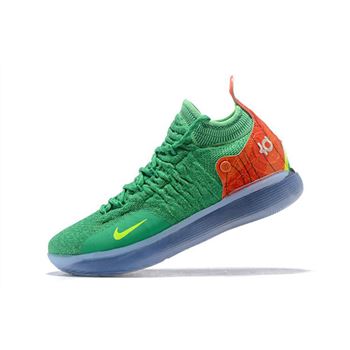 Nike KD 11 Green/Orange-Yellow Men's Basketball Shoes For Sale