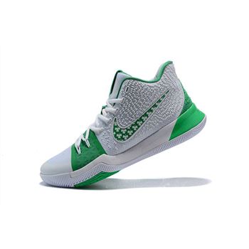 Latest Nike Kyrie 3 Green White Men's Basketball Shoes