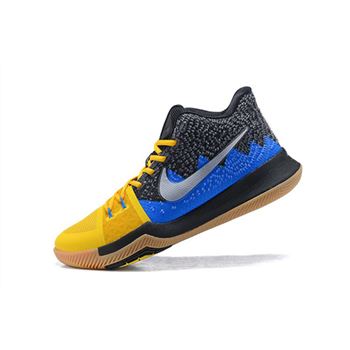 Men's Nike Kyrie 3 What The University Gold/Blue Glow-Black Basketball Shoes