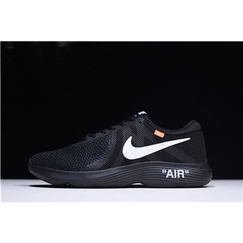 Off-White x Nike Revolution 4 Black Mens and WMNS Size Running Shoes 908988-011