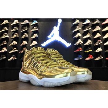 Air Jordan 11 Pinnacle Metallic Gold/White Kawhi Leonard Basketball Shoes