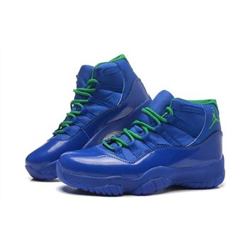 New Air Jordan 11 GS Blue Green Basketball Shoes