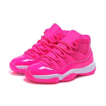 Women's Air Jordan 11 GS Pink Everything Pink White Shoes