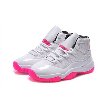 Women's Air Jordan 11 GS White Pink Black Shoes For Sale