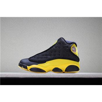 Kid's Air Jordan 13 Melo PE Black Yellow Basketball Shoes
