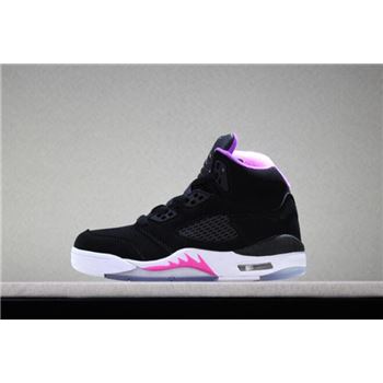 Kid's Air Jordan 5 Retro Black/Deadly Pink-White For Sale