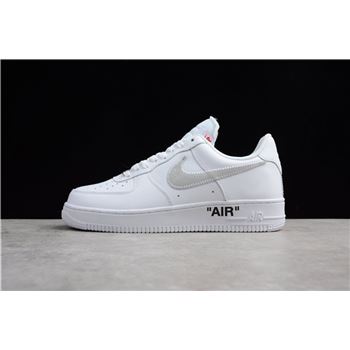 Men's and Women's OFF-WHITE x Nike Air Force 1 Low White/Black-Varsity Red AA3825-100
