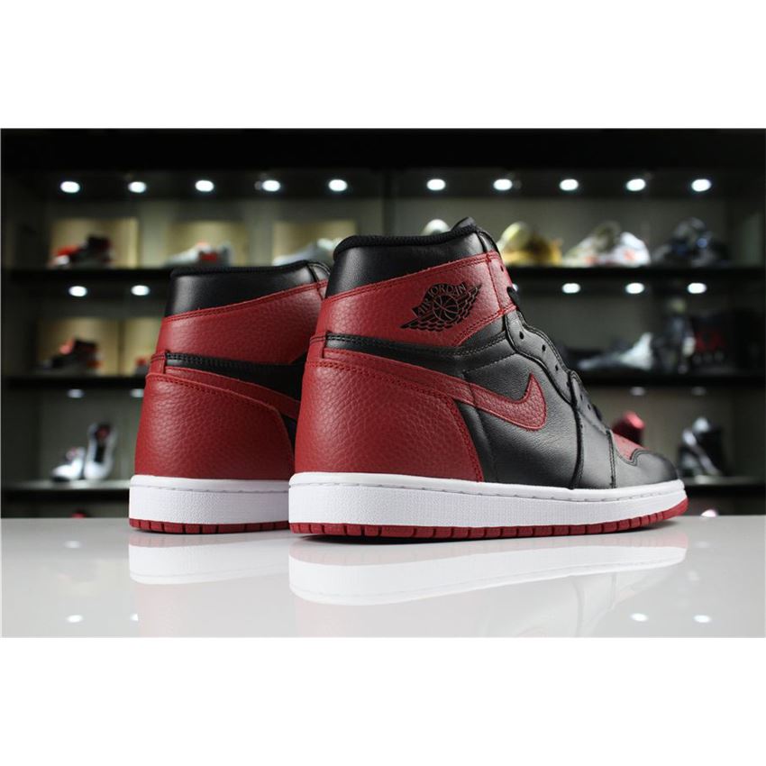Men's Air Jordan 1 High OG Banned Black/Varsity Red-White 555088-001, Nike Factory Store, Nike Store