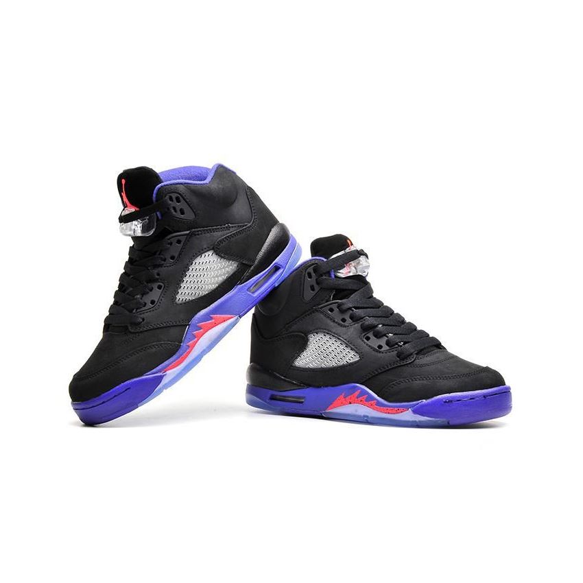 New Air Jordan 5 Retro Raptors Black/Ember Glow-Fierce Purple 440893 ...