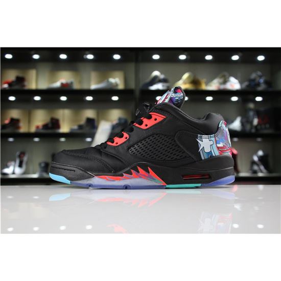 Air Jordan 5 Low Chinese New Year Black/Bright Crimson-Beta Blue-Black